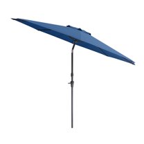 CorLiving 10 Foot Wind Resistant Patio Umbrella, Outdoor Parasol with Crank Tilt, Round Market Umbrella for Patio, Umbrella with Crank, Tilt Umbrella, Outdoor Umbrella, Cobalt Blue