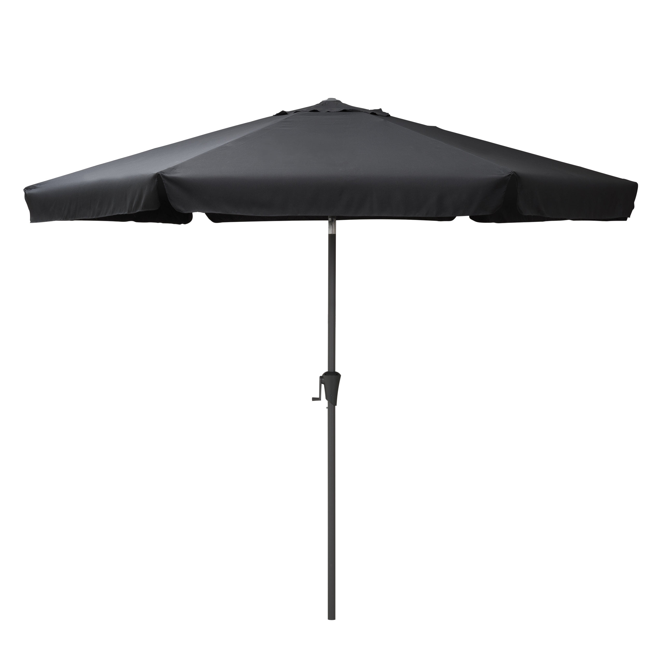 Round Modern Black Fabric & Steel 10ft Tilting Patio Umbrella