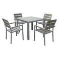 CorLiving 5pc Sun Bleached Grey Outdoor Dining Set