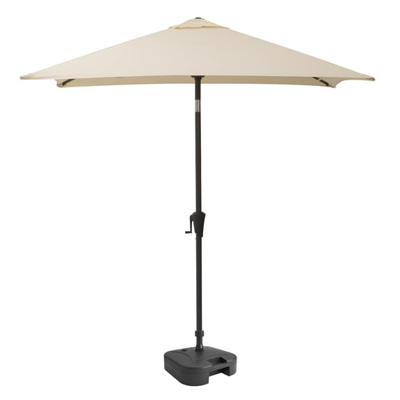 CorLiving 6.5ft x 6.5ft Square Durable Fabric Canopy Tilting Outdoor Umbrella with Steel Frame and Fillable Base for Patio, Pool, Garden, and more