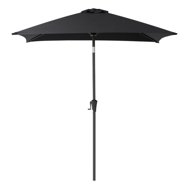 CorLiving 6.5ft x 6.5ft Square Durable Fabric Canopy Tilting Outdoor Umbrella with Steel Frame for Patio, Pool, Garden, and more