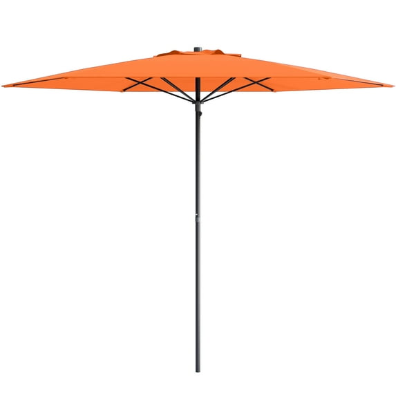 CorLiving 7.5ft Portable Orange Beach Umbrella with Sand/Dirt Anchor and Travel Bag - Compact Sun and Shade Umbrella, Patio and Picnic, Summer Beach Umbrella Solution