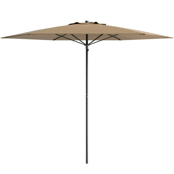 CorLiving 7.5ft Portable Sandy Brown Fabric Beach Umbrella with Anchor & Bag