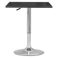 thumbnail image 1 of CorLiving Adjustable Height Square High Top Bar Table with Swivel and Chrome Pedestal Base, Space Saving, Pub Table, High Top Table, Tall Cocktail Table Designed for Small Spaces, Black and Chrome, 1 of 10
