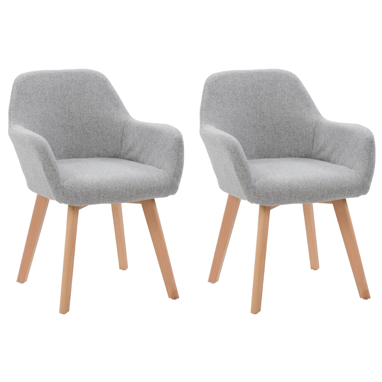 Ayla Light Grey Upholstered Wooden Side Chair with Contemporary Flair