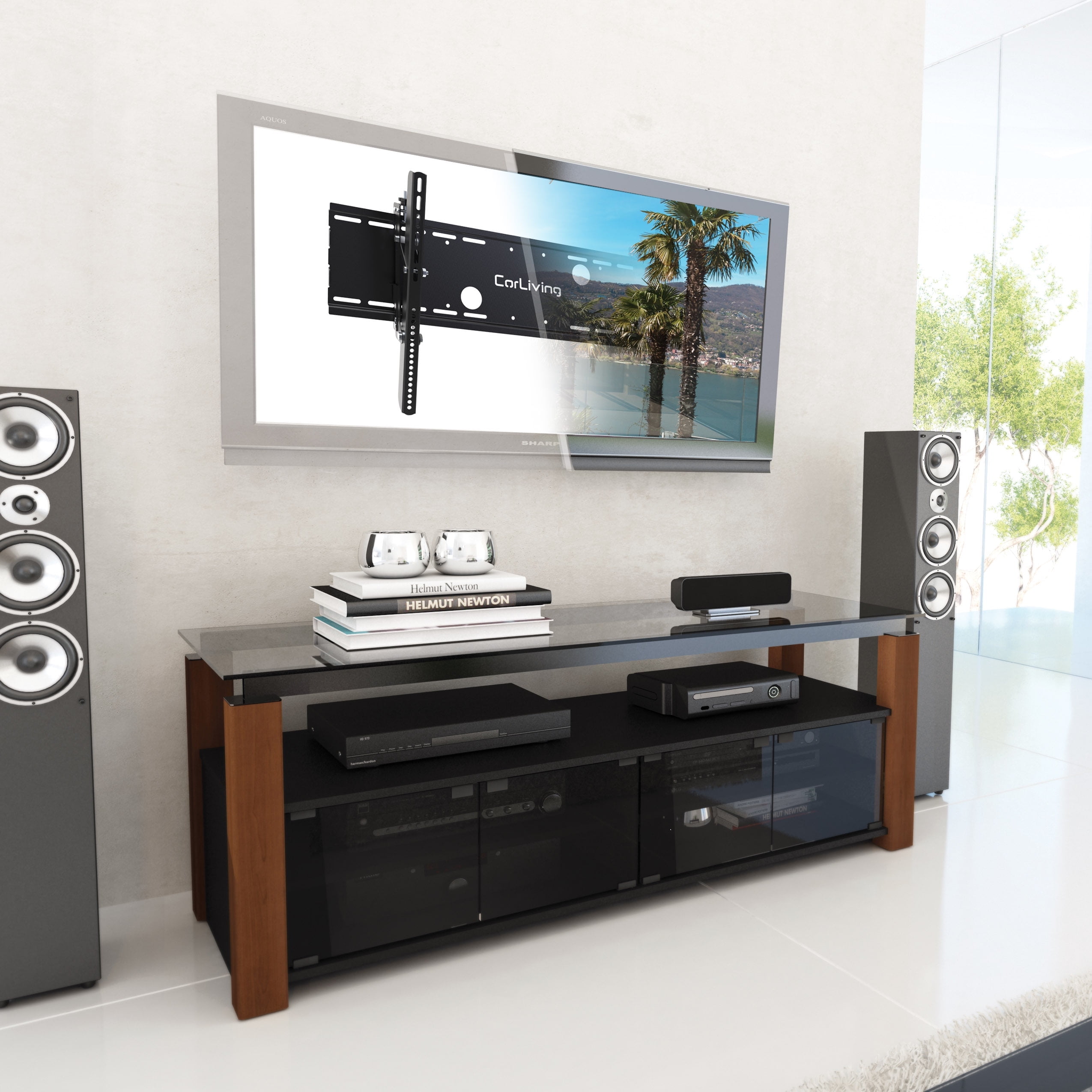 CorLiving Black Extra Wide Steel Tilting TV Wall Mount for TVs 40" - 100"