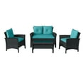thumbnail image 1 of CorLiving Black Resin Rattan Wicker 4pc Patio Set, 1 of 10