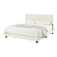 thumbnail image 1 of CorLiving Celeste Off White Boucle Fabric Upholstered King Bed with Headboard, 1 of 10