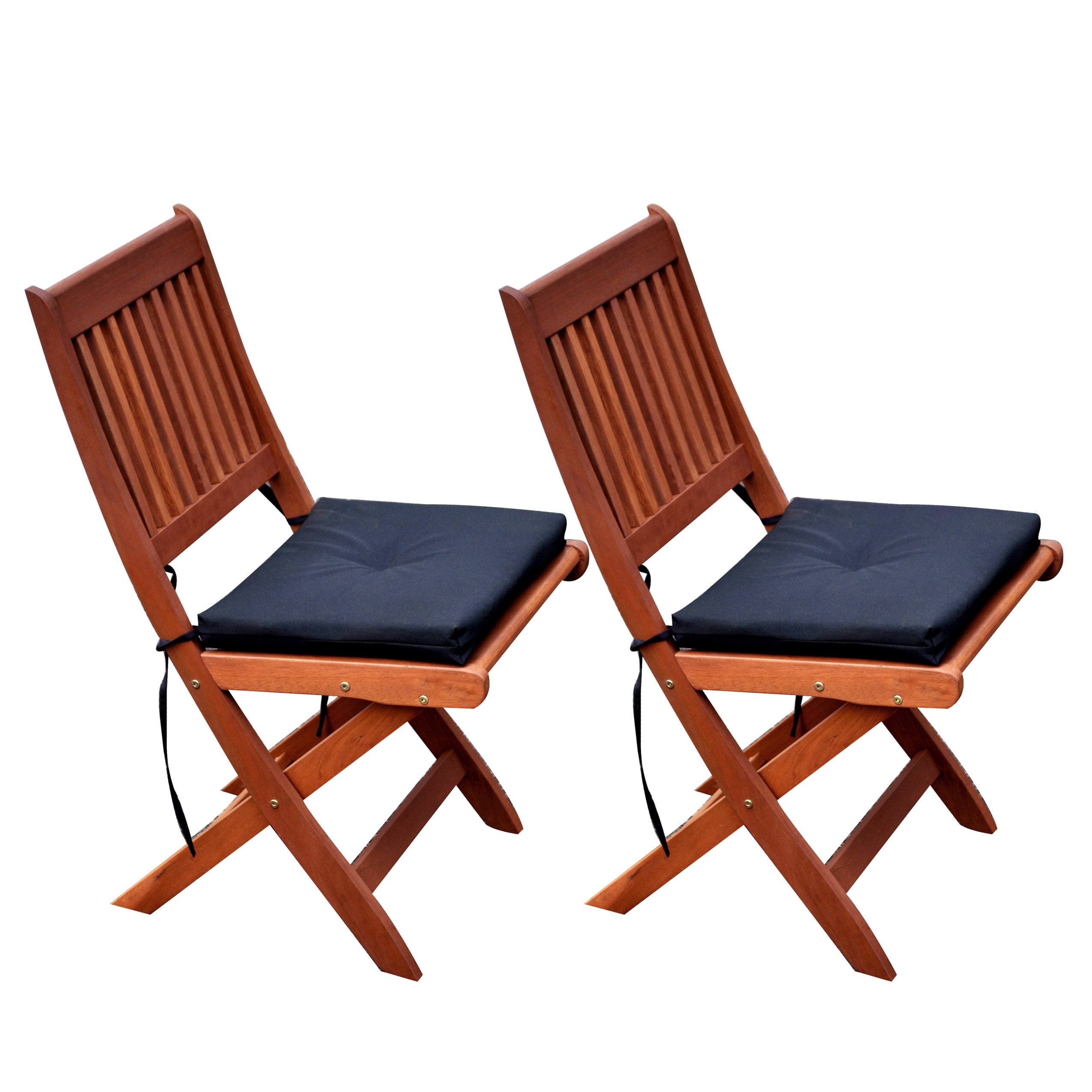 CorLiving Cinnamon Brown Hardwood Outdoor Folding Chairs, Set of 2