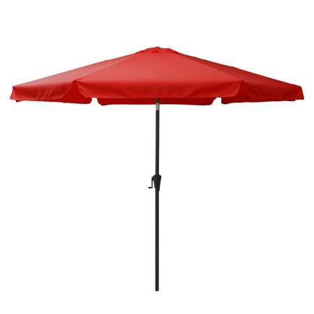 CorLiving Crimson Red Round 10ft Fabric Canopy Tilting Market Patio Umbrella
