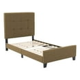 thumbnail image 1 of CorLiving Ellery Twin Size Clay Brown Contemporary Fabric Tufted Bed with Slats, 1 of 11