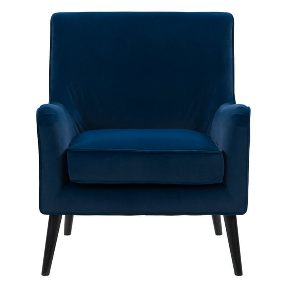 CorLiving Elwood Tapered Leg Modern Accent Chair in Blue Luxe Velvet Fabric