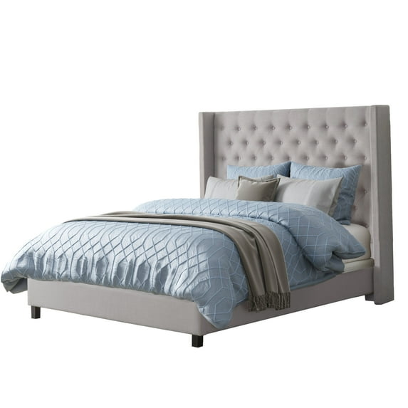 CorLiving Fairfield Tufted Fabric Bed with Wings, King
