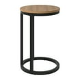 thumbnail image 1 of CorLiving Fort Worth Round Brown Engineered Wood Grain Side Table, 1 of 6