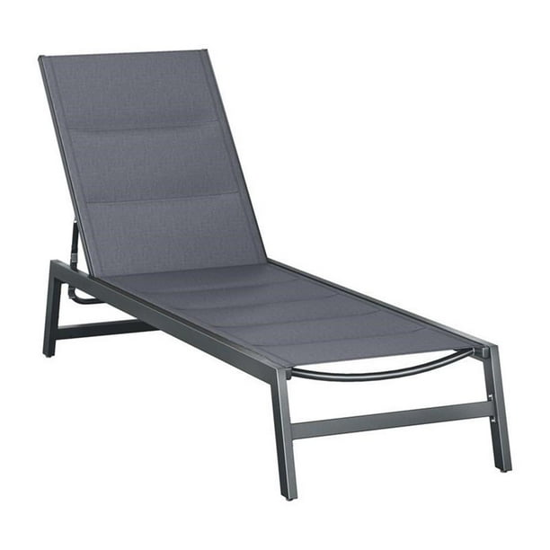 CorLiving Gallant Metal Reclining Lounger Gray Polyester Mesh