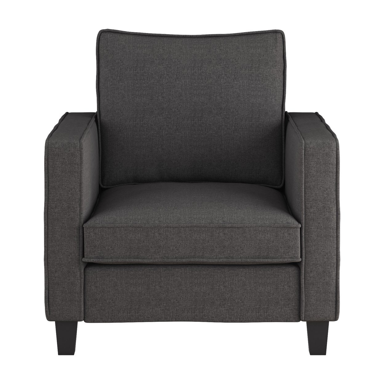 Cozy Nook 30" Gray Fabric and Wood Accent Armchair