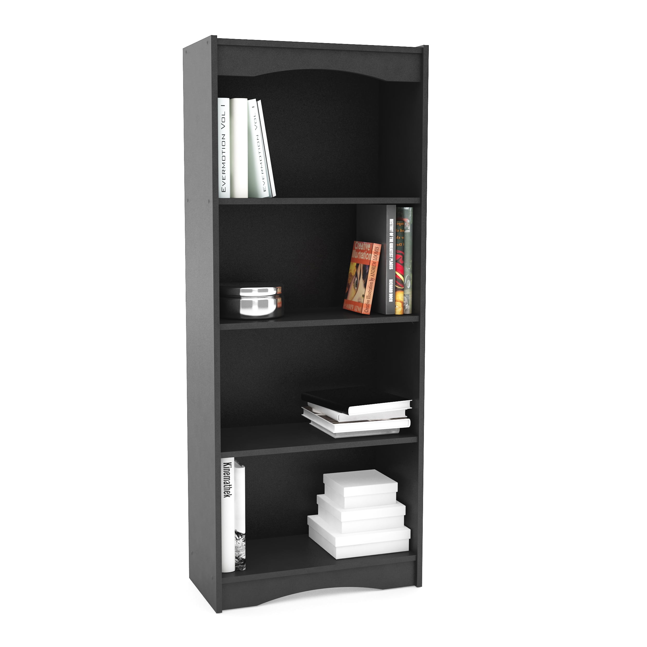 Hawthorn Midnight Black 64" Adjustable Wood Bookcase