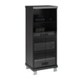 thumbnail image 1 of CorLiving Holland Black Engineered Wood Tall Narrow Media Storage Cabinet with Glass Doors - DVD Storage Shelves, CD Rack, Display Cabinet, 1 of 6