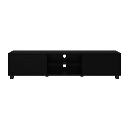 CorLiving - Hollywood Collection TV Stand with Open and Closed Cabinets for Most TVs up to 85" - Black