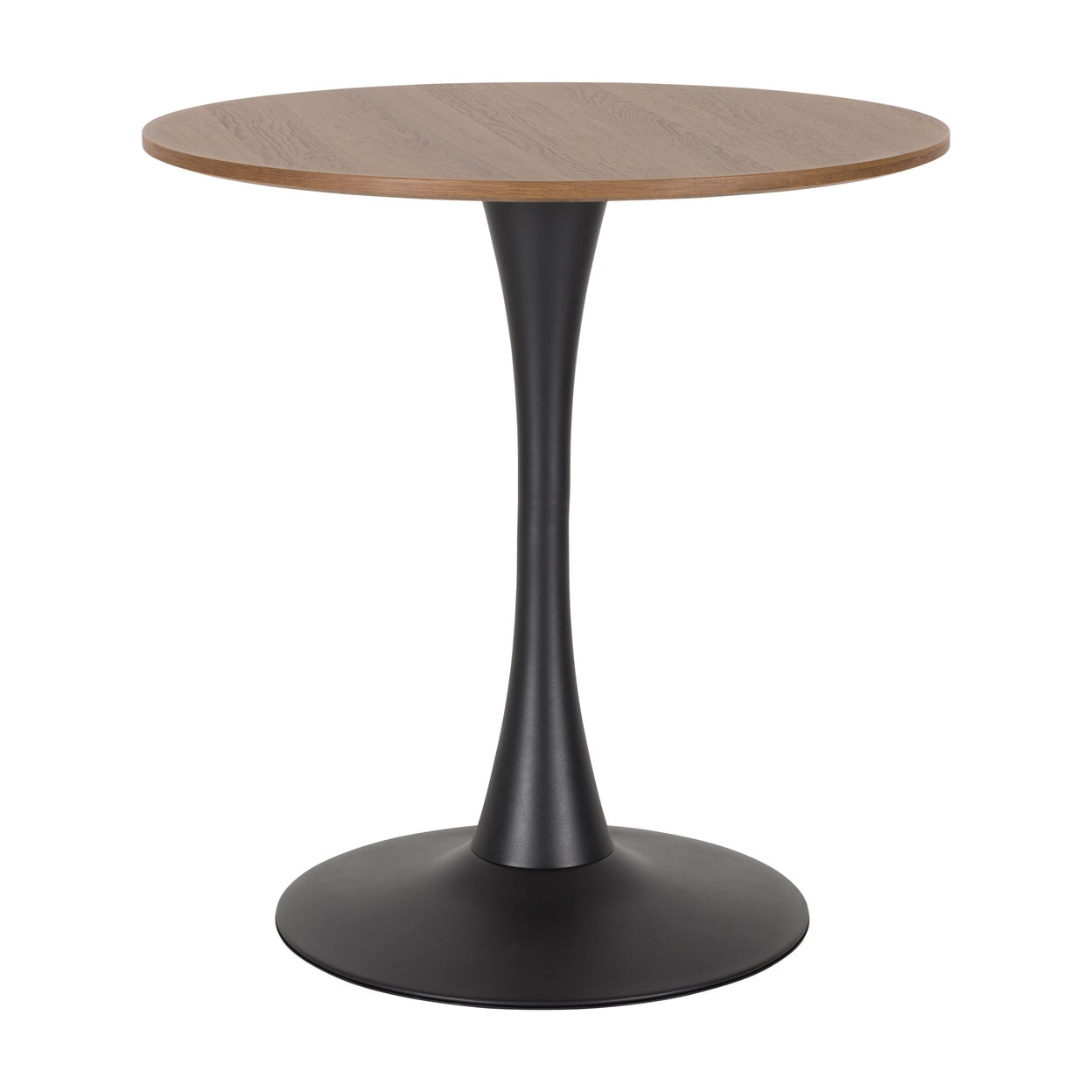 Contemporary Round Marble & Wood Bistro Dining Table