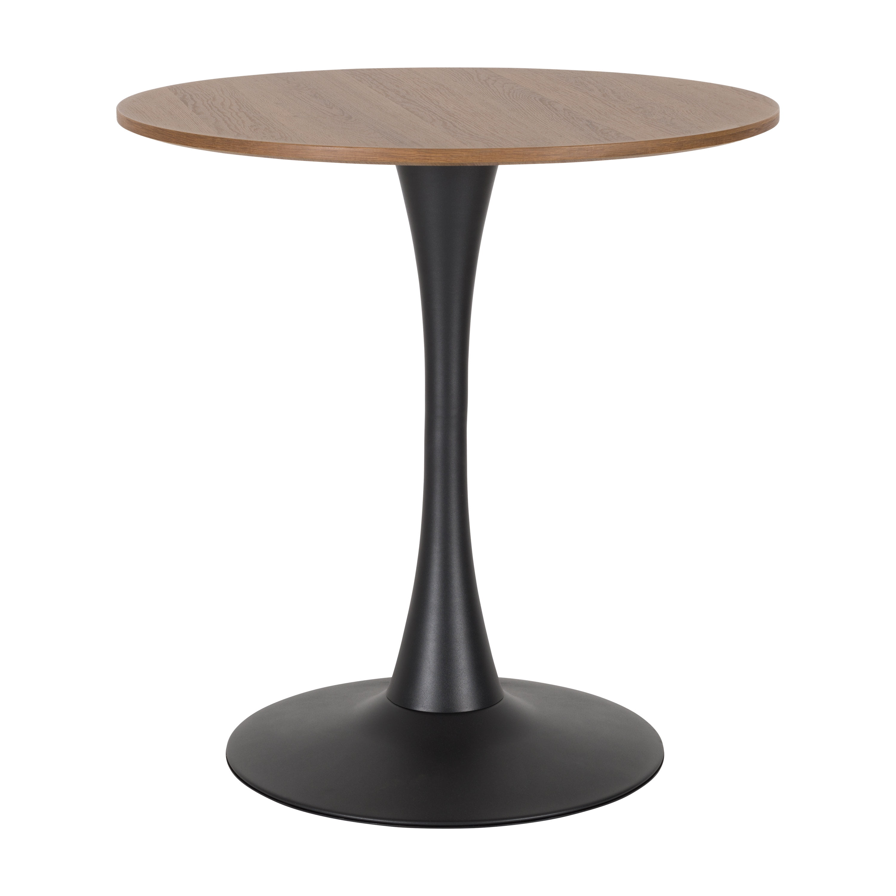 Contemporary Round Marble & Wood Bistro Dining Table