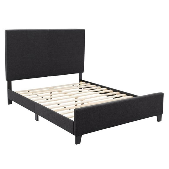 CorLiving Juniper Charcoal Upholstered Engineered Wood Double Bed
