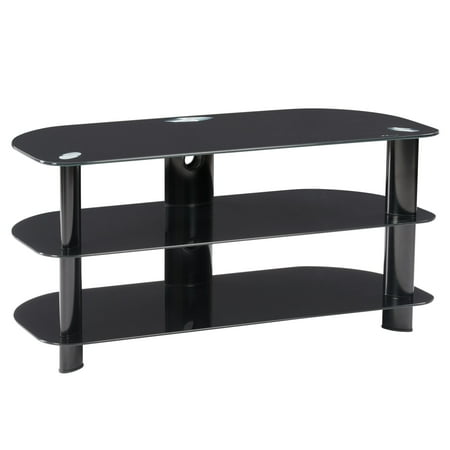 CorLiving - Glass TV Stand, for TVs up to 43" - Satin Black