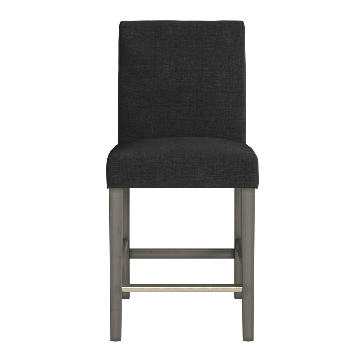 Laura Dark Gray Upholstered Counter Height Barstool with Wood Legs