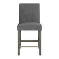 thumbnail image 1 of CorLiving Laura Gray Fabric Counter Height Barstool with High Back & Wood Legs, 1 of 11