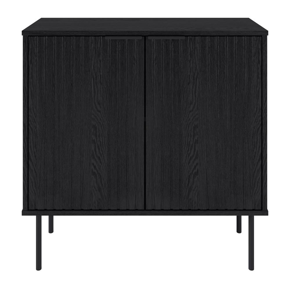 Lysander Black MDF Fluted Door Storage Bar Cabinet