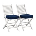 thumbnail image 1 of CorLiving Miramar Solid Hardwood Outdoor Portable Folding Dining Chairs with Seat Cushions - Set of 2, 1 of 9