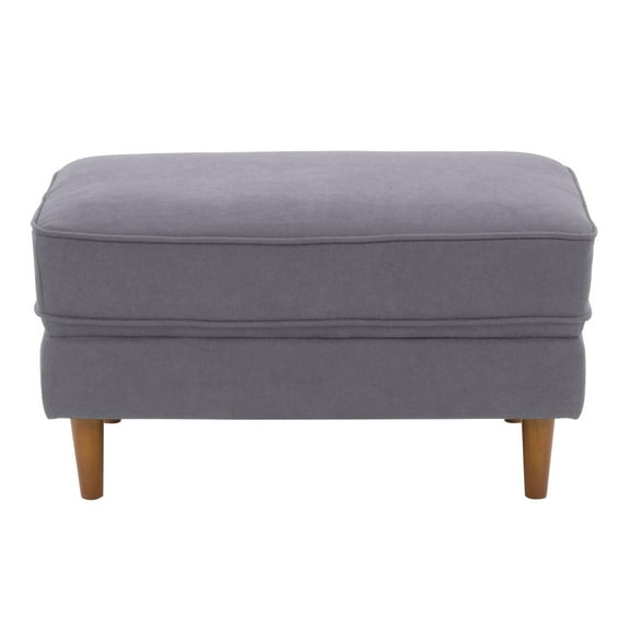 CorLiving Mulberry Versatile Mid-Century Modern Gray Upholstered Ottoman Foot Rest - Small Ottomans for Living Room, Perfect Foot Stool Ottoman for Chair and Couch, Rectangle Ottoman Footstool