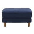 thumbnail image 1 of CorLiving Mulberry Versatile Mid-Century Modern Navy Blue Upholstered Ottoman Foot Rest - Small Ottomans for Living Room, Perfect Foot Stool Ottoman for Chair and Couch, Rectangle Ottoman Footstool, 1 of 9