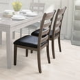 thumbnail image 1 of CorLiving New York Set of 2 Black Faux Leather Upholstered Seat Dining Room Chairs with Washed Gray Wood Legs - Perfect Kitchen & Dining Room Furniture Set, 1 of 12