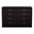 thumbnail image 1 of CorLiving Newport Mid-Century Modern Black Engineered Wood 8-Drawer Wide Double Dresser for Bedroom - Large, Wide Chest of Drawers, Long Clothes Dresser, Stylish Bedroom Furniture Piece, 1 of 5