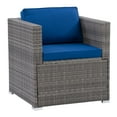 thumbnail image 1 of CorLiving Parksville Resin Wicker and Steel Patio Armchair with Cushions, Standalone or as Part of a Set, Sold Individually, 1 of 8
