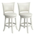 thumbnail image 1 of CorLiving Wood Bar Stool Chair Set of 2 in White -Rotating Round Seat & Footrest, 1 of 11