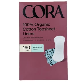 Cora 100% Organic Cotton Topsheet Liners, 160 Count