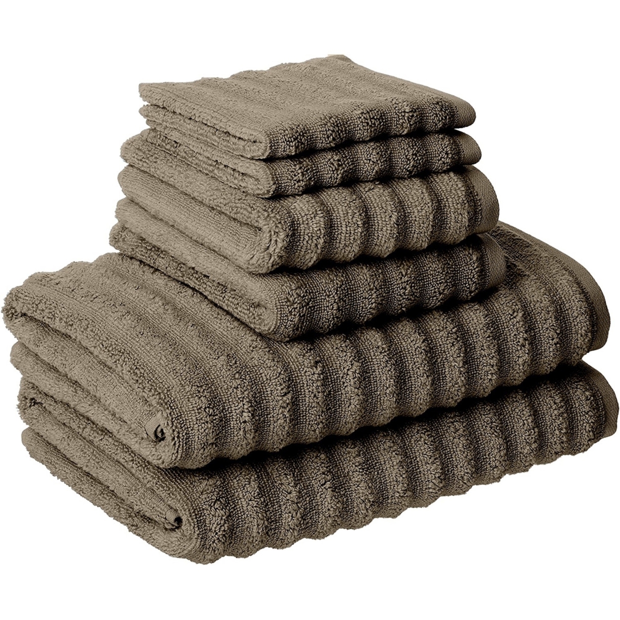 Cora 6 Piece Soft Egyptian Cotton Towel Set, Classic Textured Design