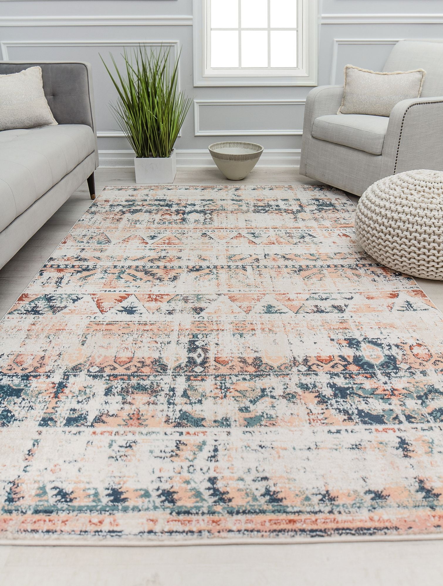 Cora CL30A Café Royal Transitional Vintage Rust Area Rug, 5'3