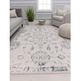 thumbnail image 1 of Cora CL50B Admiral Blue Transitional Vintage Ivory Area Rug, 2'6" x 8', 1 of 9