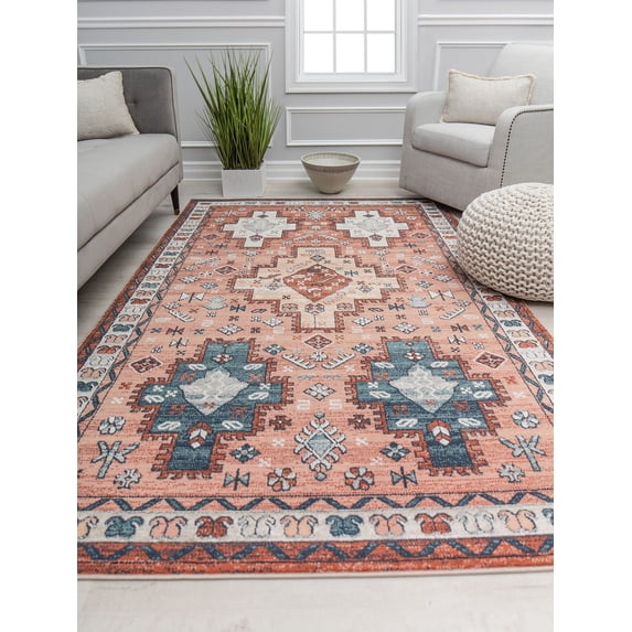 Cora CL70A Boston Brick Transitional Vintage Rust Area Rug, 2'6" x 4'