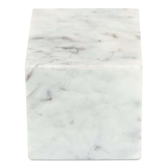 Cora Cube Tabletop Accent Banswara Purple White Marble White