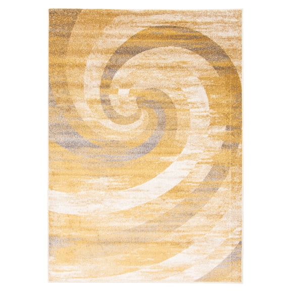 Cora Ivory/Gold Polypropylene Rug 7'10" x 10'2"
