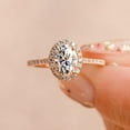thumbnail image 1 of Cora Jewellery 1.32CT Oval Moissanite Halo Engagement Ring For Women , 14K Rose Gold, 1 of 7