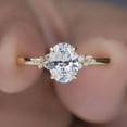 thumbnail image 1 of Cora Jewellery 1.32CT Snow Drift style Oval Moisanite Engagement Ring For Women, 14K Yellow Gold, 1 of 9
