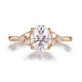 thumbnail image 1 of Cora Jewellery 1.35CT Muse Setting Oval Moissanite Solitaire Engagement Ring For Women, 18K Rose Gold, 1 of 6