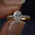thumbnail image 1 of Cora Jewellery 1.35CT Oval Moissanite Solitaire Engagement Ring For Women, 18K Rose Gold, 1 of 5
