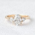 thumbnail image 1 of Cora Jewellery 1.35CT Oval Moissanite Three Stone Engagement Ring For Women, 10K Yellow Gold, 1 of 6