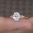 thumbnail image 1 of Cora Jewellery 1.35TCW Sonw Drift Oval Moissanite Engagement Ring for Women, 10K Rose Gold, 7 US, 1 of 10